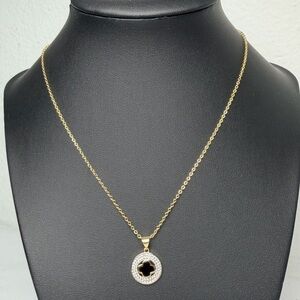 Stella Rose London Gold‎ Plated Necklace with Black and Gold Pendant